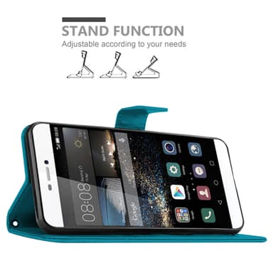 Huawei P8 Suojakuori Lompakkokotelo (Sininen)