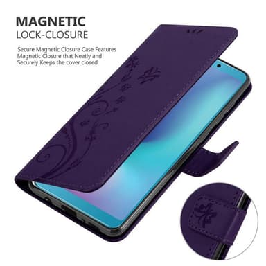 Samsung Galaxy A6s Suojakuori Lompakkokotelo (Violetti)