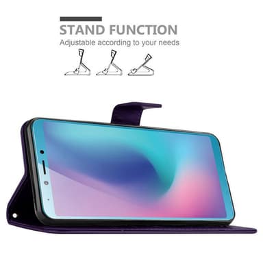 Samsung Galaxy A6s Suojakuori Lompakkokotelo (Violetti)