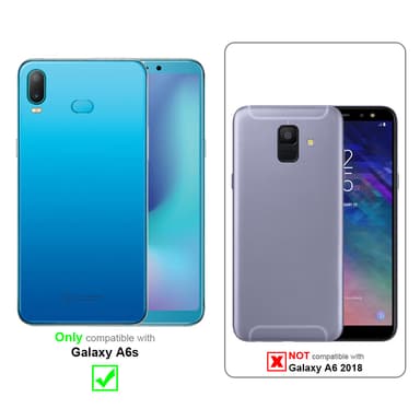 Samsung Galaxy A6s Suojakuori Lompakkokotelo (Sininen)