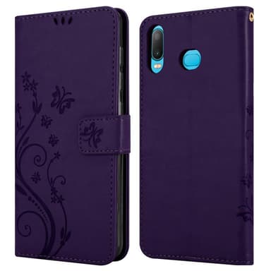 Samsung Galaxy A6s Suojakuori Lompakkokotelo (Violetti)