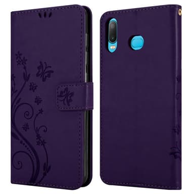 Samsung Galaxy A6s Suojakuori Lompakkokotelo (Violetti)