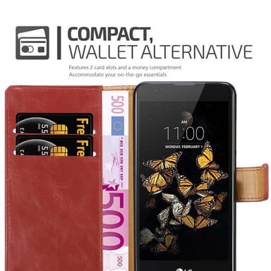 LG K8 2016 Suojakuori Lompakkokotelo (Punainen)