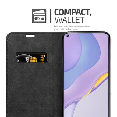Huawei NOVA 7 5G Suojakuori Lompakkokotelo (Musta)