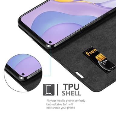 Huawei NOVA 7 5G Suojakuori Lompakkokotelo (Musta)