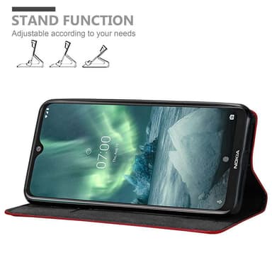 Nokia 7.2 Suojakuori Lompakkokotelo (Punainen)