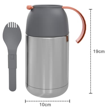 Termosastia 650ml Termospullo Termosmuki (harmaa)
