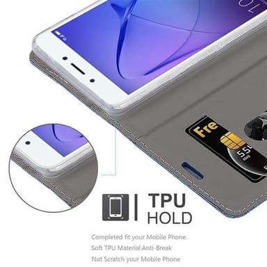 Honor 6A Suojakuori Lompakkokotelo (Sininen)
