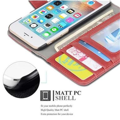 iPhone 6 / 6S Suojakuori Lompakkokotelo (Punainen)