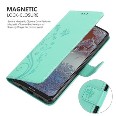 Nokia G10 / G20 Suojakuori Lompakkokotelo (Turkoosi)