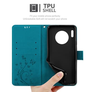 Huawei MATE 30 PRO Suojakuori Lompakkokotelo (Sininen)
