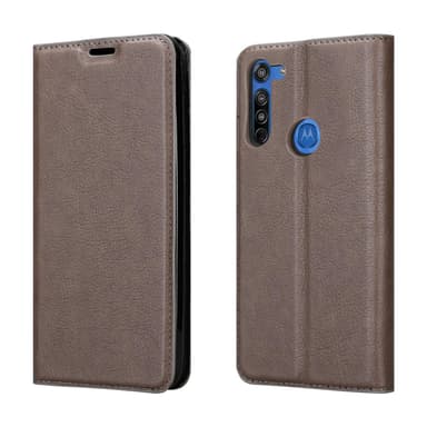 Motorola MOTO G8 Suojakuori Lompakkokotelo (Ruskea)