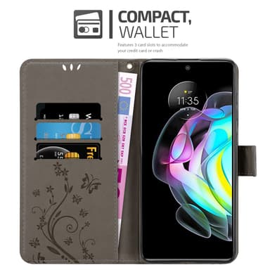 Motorola EDGE 20 Suojakuori Lompakkokotelo (harmaa)