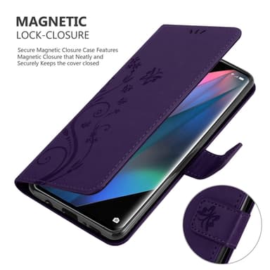 Oppo FIND X3 PRO Suojakuori Lompakkokotelo (Violetti)
