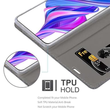 Honor 9X PRO Suojakuori Lompakkokotelo (harmaa)