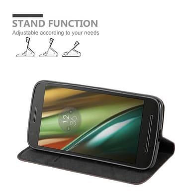 Motorola MOTO E3 Suojakuori Lompakkokotelo (Ruskea)