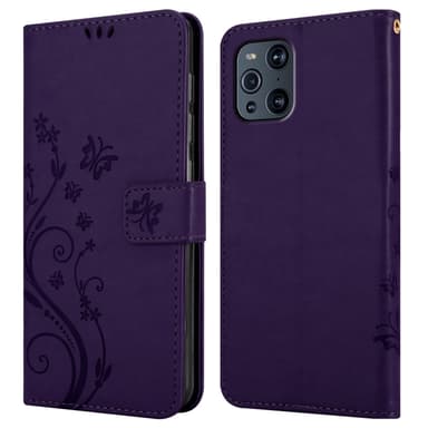 Oppo FIND X3 PRO Suojakuori Lompakkokotelo (Violetti)