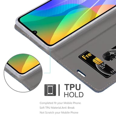 Huawei Y6P Suojakuori Lompakkokotelo (Sininen)