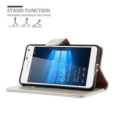 Nokia Lumia 650 Suojakuori Lompakkokotelo (Ruskea)
