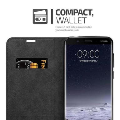 Nokia 8 Sirocco Suojakuori Lompakkokotelo (Ruskea)