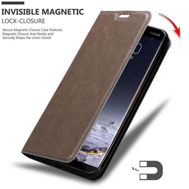 Nokia 8 Sirocco Suojakuori Lompakkokotelo (Ruskea)