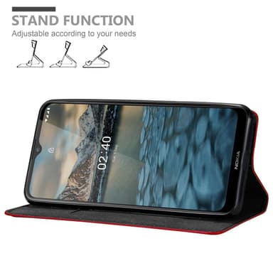 Nokia 2.4 Suojakuori Lompakkokotelo (Punainen)
