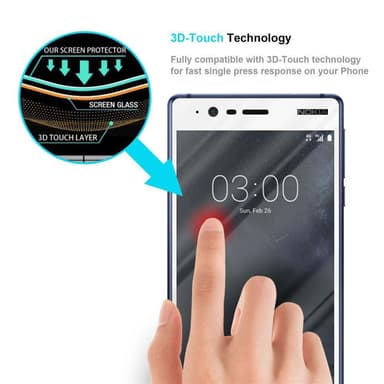 Nokia 3.1 Suojakalvo Karkaistu lasi Näytönsuoja