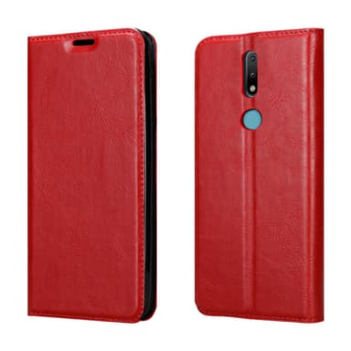 Nokia 2.4 Suojakuori Lompakkokotelo (Punainen)