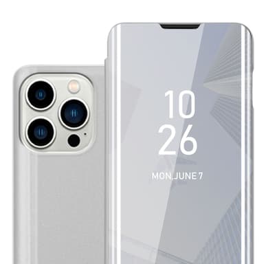 Suojakuori iPhone 14 PRO MAX Lompakkokotelo (Hopea)