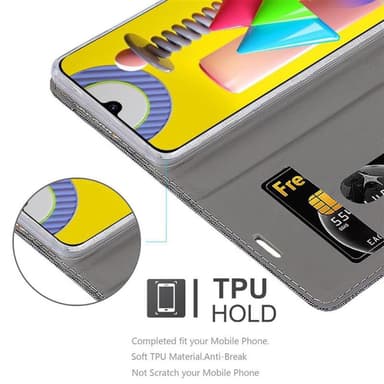 Samsung Galaxy M31 Suojakuori Lompakkokotelo (harmaa)