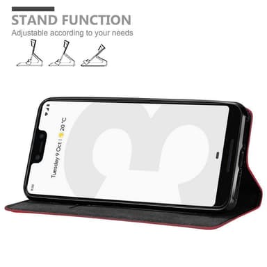 Google PIXEL 3 XL Suojakuori Lompakkokotelo (Punainen)