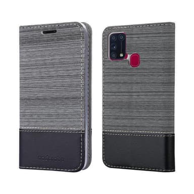 Samsung Galaxy M31 Suojakuori Lompakkokotelo (harmaa)
