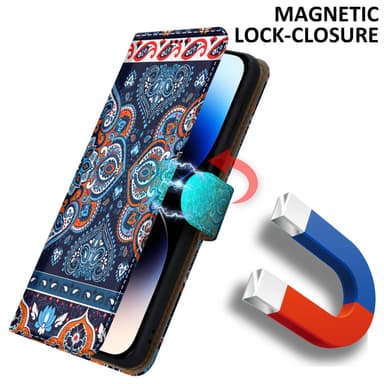 iPhone 14 PRO Suojakuori Lompakkokotelo (Sininen)