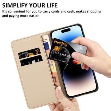 iPhone 14 PRO Suojakuori Lompakkokotelo (Sininen)