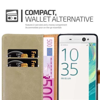 Sony Xperia XA Suojakuori Lompakkokotelo (Ruskea)