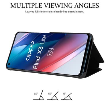 Suojakuori Oppo FIND X3 LITE Lompakkokotelo (Musta)