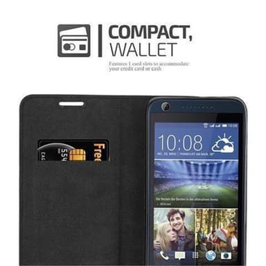 HTC Desire 626G Suojakuori Lompakkokotelo (Musta)