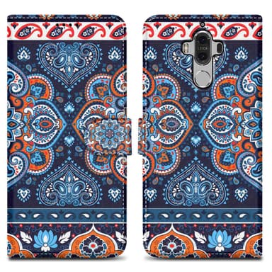Huawei MATE 9 Suojakuori Lompakkokotelo (Sininen)
