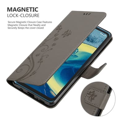 Nokia XR20 Suojakuori Lompakkokotelo (harmaa)