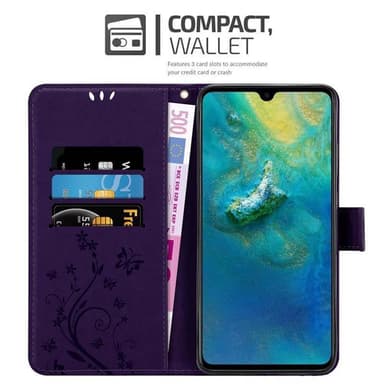 Huawei MATE 20 Suojakuori Lompakkokotelo (Violetti)