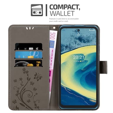 Nokia XR20 Suojakuori Lompakkokotelo (harmaa)