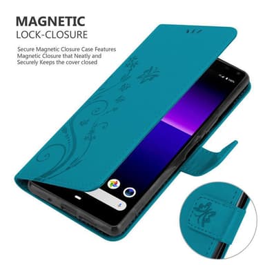 Sony Xperia 8 Suojakuori Lompakkokotelo (Sininen)