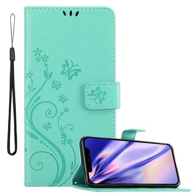 iPhone 12 MINI Suojakuori Lompakkokotelo (Turkoosi)