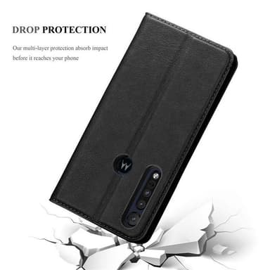 Motorola MOTO G8 PLUS Suojakuori Lompakkokotelo (Musta)
