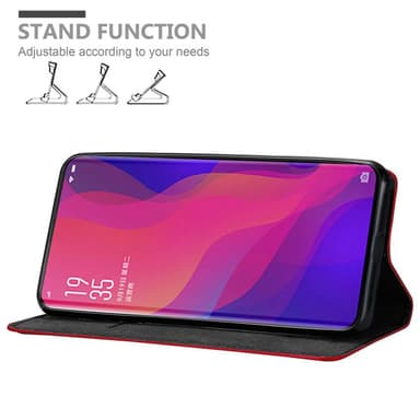 Oppo FIND X Suojakuori Lompakkokotelo (Punainen)