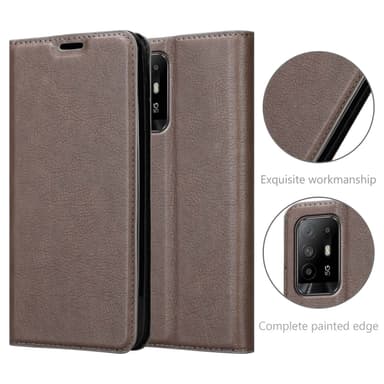 Oppo A94 5G Suojakuori Lompakkokotelo (Ruskea)