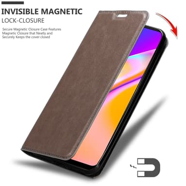 Oppo A94 5G Suojakuori Lompakkokotelo (Ruskea)