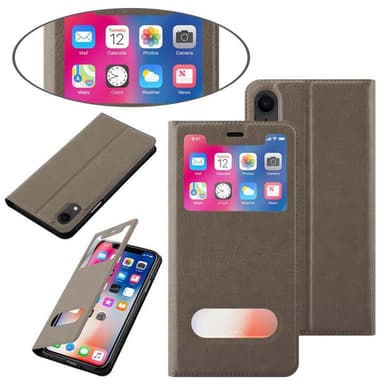 Lompakkokotelo iPhone XR Case (Ruskea)
