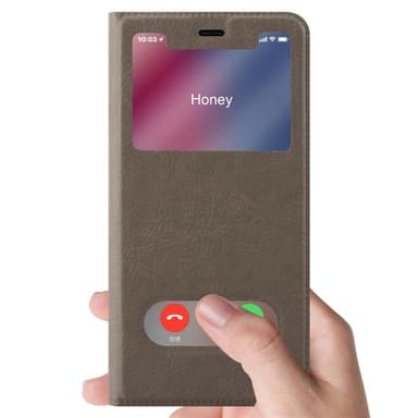 Lompakkokotelo iPhone XR Case (Ruskea)