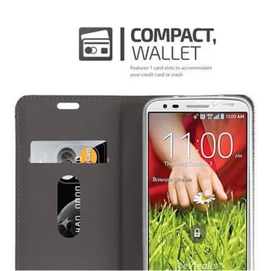 LG G2 Suojakuori Lompakkokotelo (harmaa)